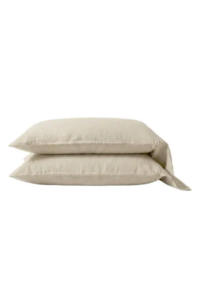 Pom Pom At Home Set Of 2 Linen Pillowcases In Neutral