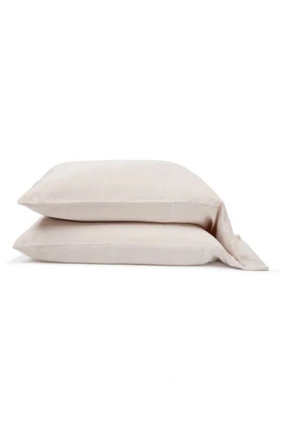 Pom Pom At Home Set Of 2 Sateen Pillowcases In Brown