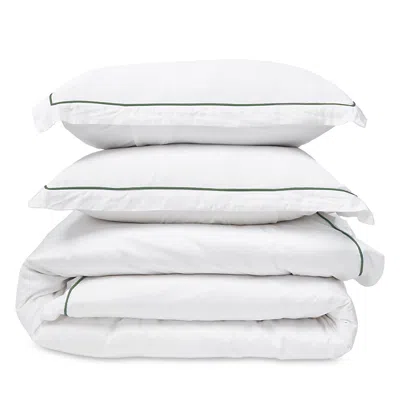 Pom Pom At Home Sheena Sateen Duvet Cover Set, Queen In Green