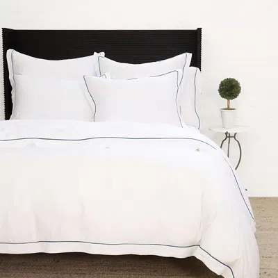 Pom Pom At Home Sheena Sateen Duvet Cover Set, Twin In Navy
