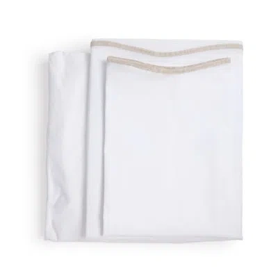 Pom Pom At Home Skylar 100% Cotton Guest Room Sheet Set Case Pack In White,flax