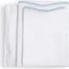 Pom Pom At Home Skylar Cotton Percale Sheet Set In White/french Blue