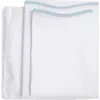 Pom Pom At Home Skylar Cotton Percale Sheet Set In White/french Blue