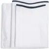 Pom Pom At Home Skylar Cotton Percale Sheet Set In White/navy