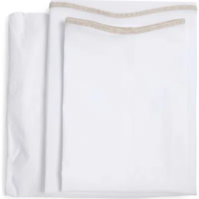 Pom Pom At Home Skylar Set Of 2 Cotton Percale Pillowcases In White