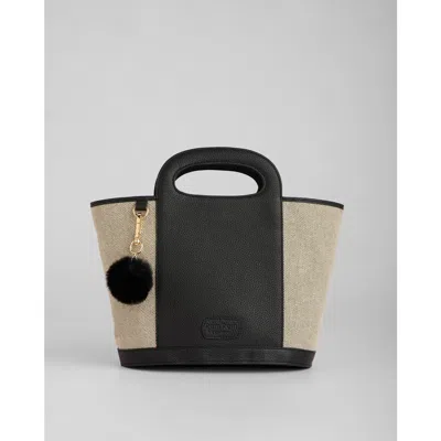 Pom Pom London Berwick Canvas & Leather Bag In Multi