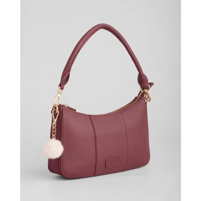 Pom Pom London Edgware Crossbody Bag In Burgundy