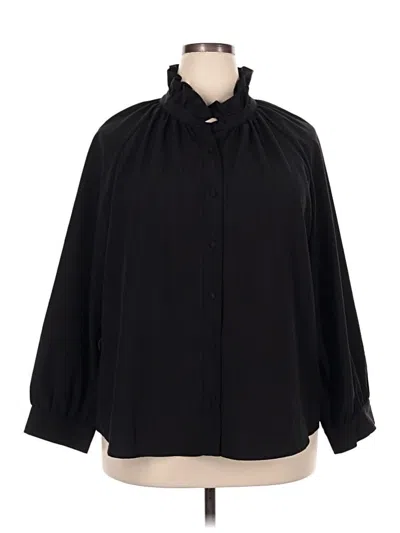 Pre-owned Pomander Place 3/4 Sleeve Blouse In Black