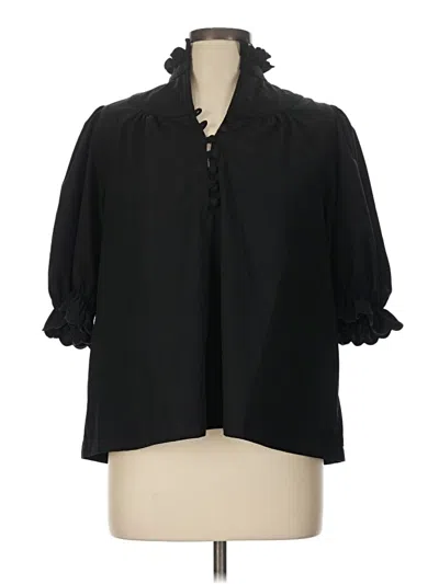 Pre-owned Pomander Place 3/4 Sleeve Blouse In Black