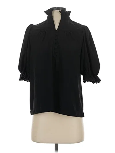 Pre-owned Pomander Place 3/4 Sleeve Blouse In Black