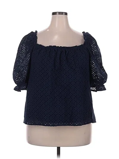 Pre-owned Pomander Place 3/4 Sleeve Blouse In Blue