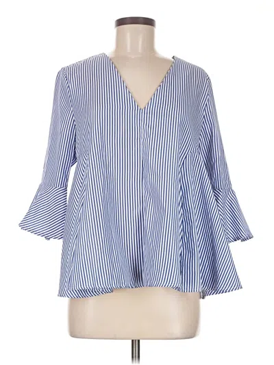 Pre-owned Pomander Place 3/4 Sleeve Blouse In Blue