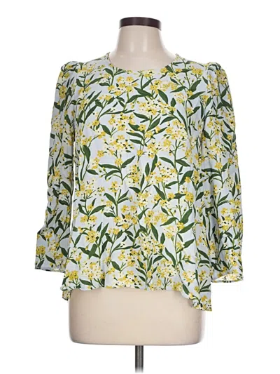 Pre-owned Pomander Place 3/4 Sleeve Blouse In Green