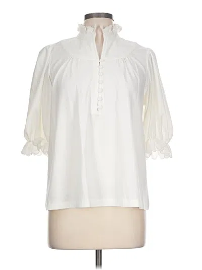 Pre-owned Pomander Place 3/4 Sleeve Blouse In Ivory