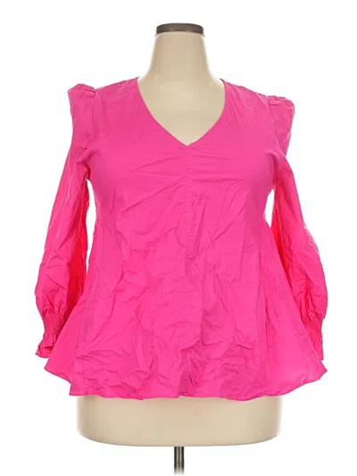 Pre-owned Pomander Place 3/4 Sleeve Blouse In Pink