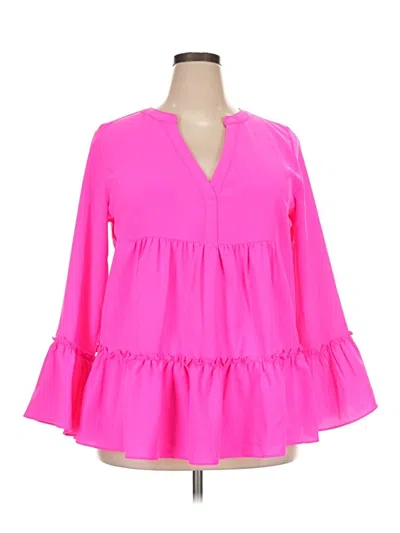 Pre-owned Pomander Place 3/4 Sleeve Blouse In Pink