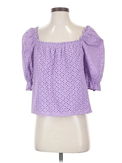 Pre-owned Pomander Place 3/4 Sleeve Blouse In Purple