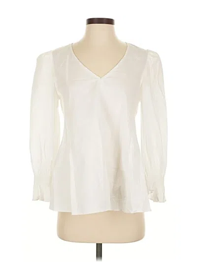 Pre-owned Pomander Place 3/4 Sleeve Blouse In White