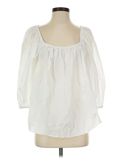 Pre-owned Pomander Place 3/4 Sleeve Blouse In White