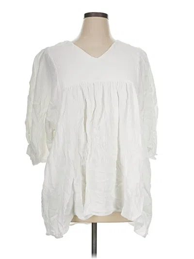 Pre-owned Pomander Place 3/4 Sleeve Blouse In White