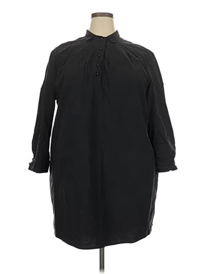 Pre-owned Pomander Place 3/4 Sleeve Button Down Shirt In Black