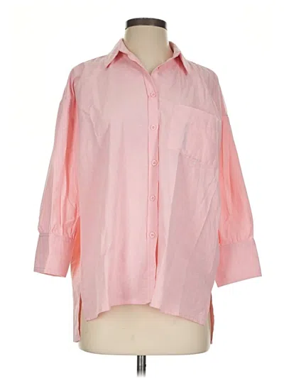 Pre-owned Pomander Place 3/4 Sleeve Button Down Shirt In Pink