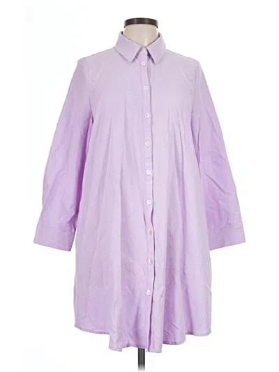 Pre-owned Pomander Place 3/4 Sleeve Button Down Shirt In Purple