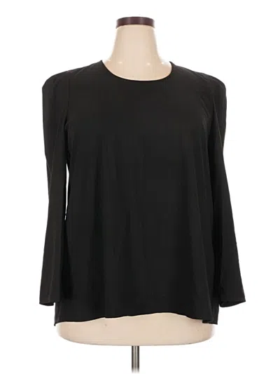 Pre-owned Pomander Place 3/4 Sleeve Top Black Crew Neck Tops