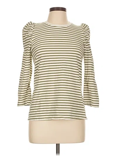 Pre-owned Pomander Place 3/4 Sleeve Top Ivory Boatneck Tops