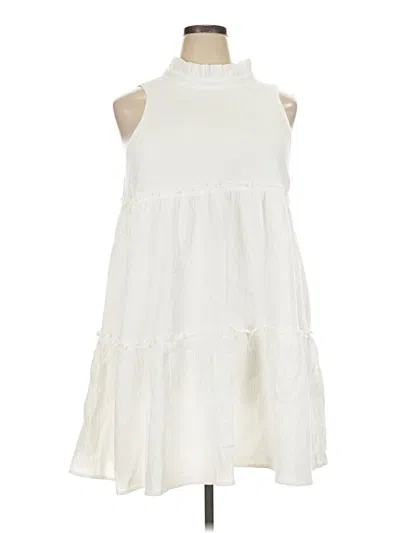 Pre-owned Pomander Place Casual Dress In White