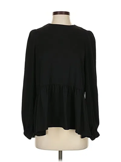 Pre-owned Pomander Place Long Sleeve Blouse In Black