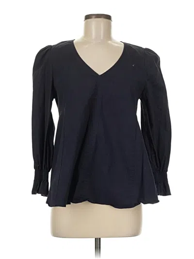 Pre-owned Pomander Place Long Sleeve Blouse In Black