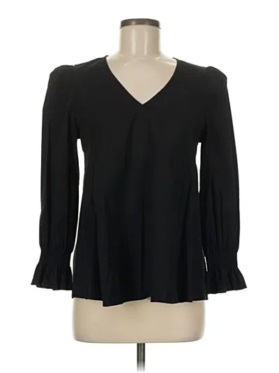 Pre-owned Pomander Place Long Sleeve Blouse In Black