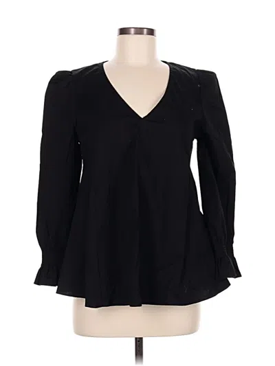 Pre-owned Pomander Place Long Sleeve Blouse In Black