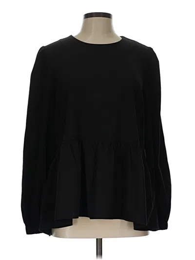 Pre-owned Pomander Place Long Sleeve Blouse In Black