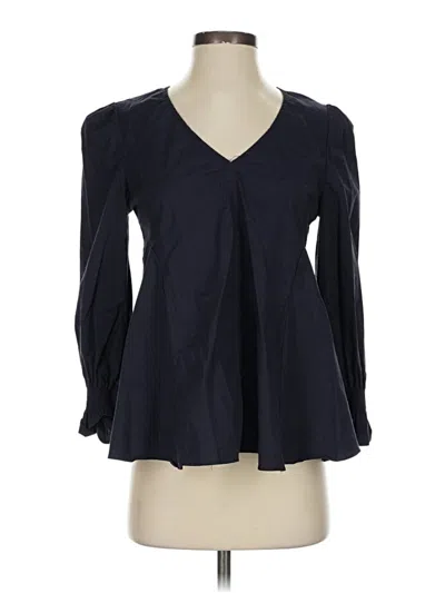 Pre-owned Pomander Place Long Sleeve Blouse In Blue