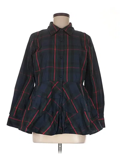 Pre-owned Pomander Place Long Sleeve Blouse In Blue