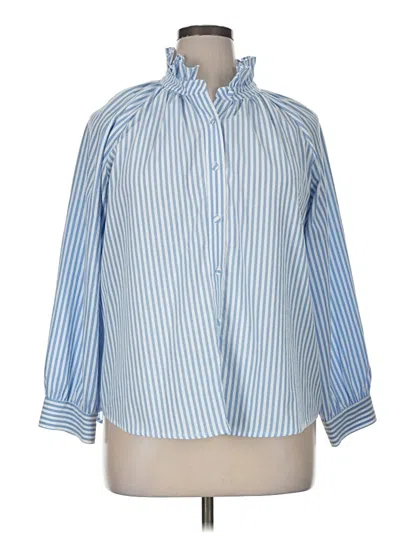 Pre-owned Pomander Place Long Sleeve Blouse In Blue