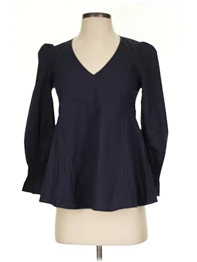 Pre-owned Pomander Place Long Sleeve Blouse In Blue