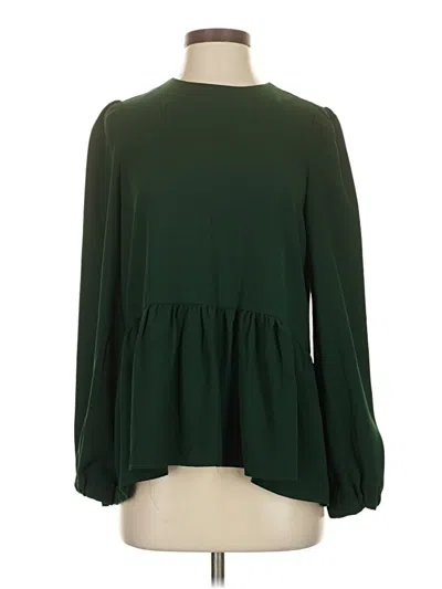 Pre-owned Pomander Place Long Sleeve Blouse In Green