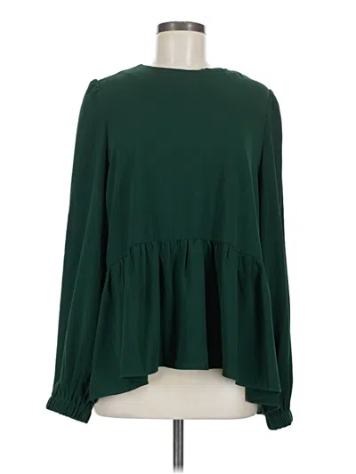 Pre-owned Pomander Place Long Sleeve Blouse In Green
