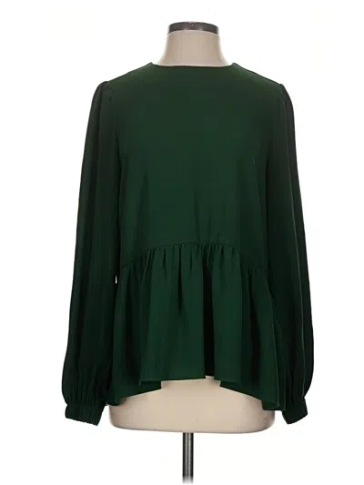Pre-owned Pomander Place Long Sleeve Blouse In Green