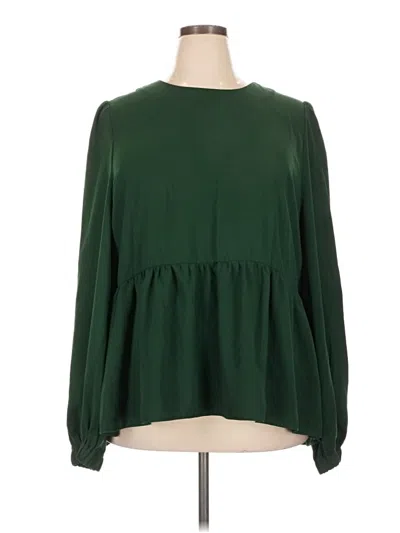 Pre-owned Pomander Place Long Sleeve Blouse In Green
