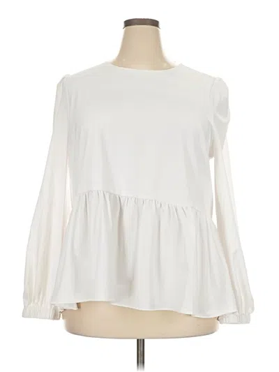 Pre-owned Pomander Place Long Sleeve Blouse In Ivory