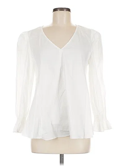 Pre-owned Pomander Place Long Sleeve Blouse In Ivory