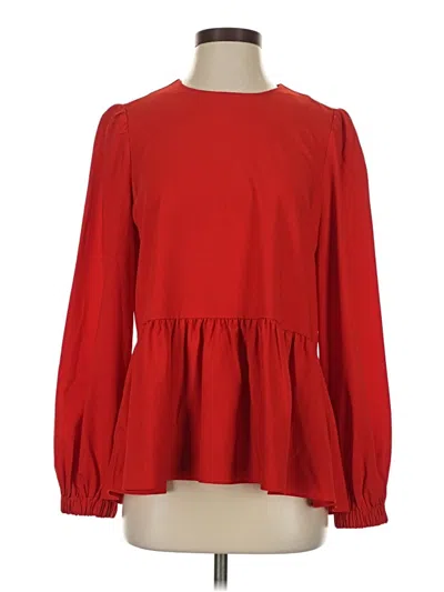 Pre-owned Pomander Place Long Sleeve Blouse In Red