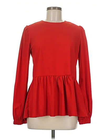 Pre-owned Pomander Place Long Sleeve Blouse In Red
