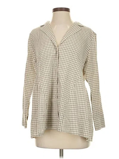 Pre-owned Pomander Place Long Sleeve Blouse In White