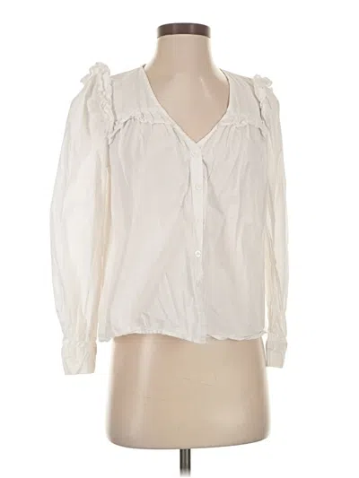 Pre-owned Pomander Place Long Sleeve Blouse In White