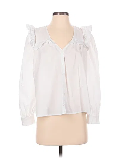 Pre-owned Pomander Place Long Sleeve Blouse In White